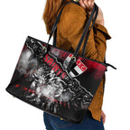 Step Into Horror Domain Saints Football Leather Tote Bag Halloween Horror Movie Characters - Aussie Hoodie