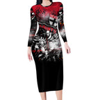 Step Into Horror Domain Saints Football Long Sleeve Bodycon Dress Halloween Horror Movie Characters - Aussie Hoodie