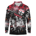 Step Into Horror Domain Saints Football Long Sleeve Polo Shirt Halloween Horror Movie Characters - Aussie Hoodie