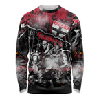 Step Into Horror Domain Saints Football Long Sleeve Shirt Halloween Horror Movie Characters - Aussie Hoodie