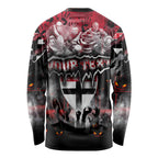 Step Into Horror Domain Saints Football Long Sleeve Shirt Halloween Horror Movie Characters - Aussie Hoodie