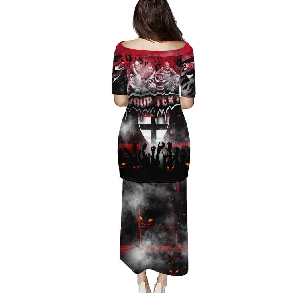 Step Into Horror Domain Saints Football Puletasi Halloween Horror Movie Characters - Aussie Hoodie