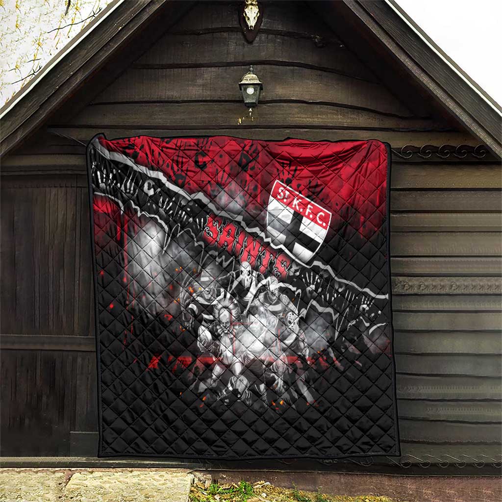 Step Into Horror Domain Saints Football Quilt Halloween Horror Movie Characters - Aussie Hoodie