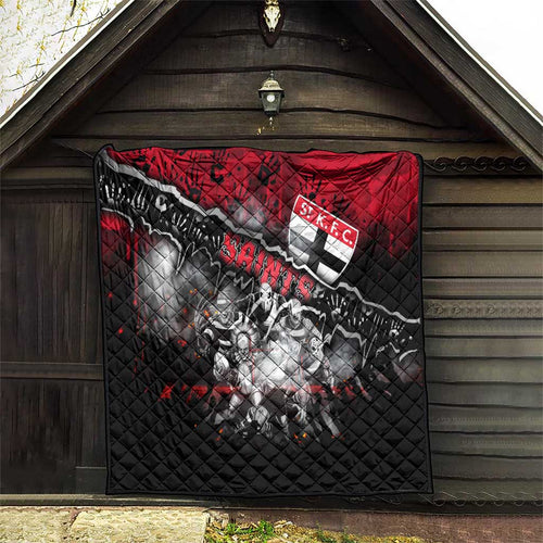 Step Into Horror Domain Saints Football Quilt Halloween Horror Movie Characters - Aussie Hoodie