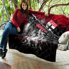Step Into Horror Domain Saints Football Quilt Halloween Horror Movie Characters - Aussie Hoodie