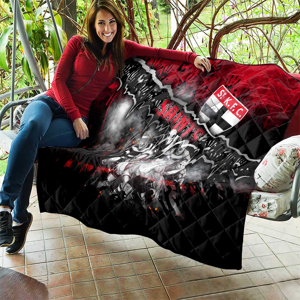 Step Into Horror Domain Saints Football Quilt Halloween Horror Movie Characters - Aussie Hoodie