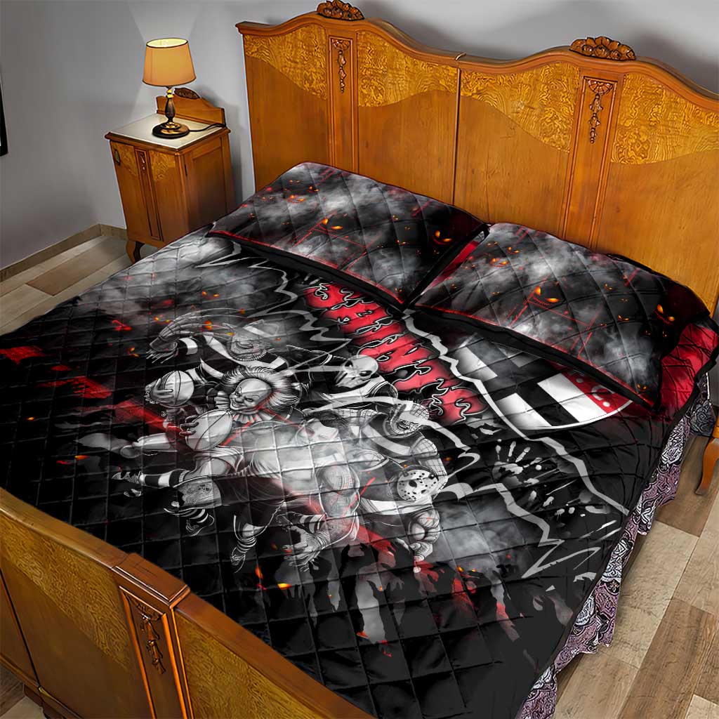 Step Into Horror Domain Saints Football Quilt Bed Set Halloween Horror Movie Characters - Aussie Hoodie