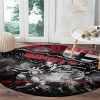 Step Into Horror Domain Saints Football Round Carpet Halloween Horror Movie Characters - Aussie Hoodie