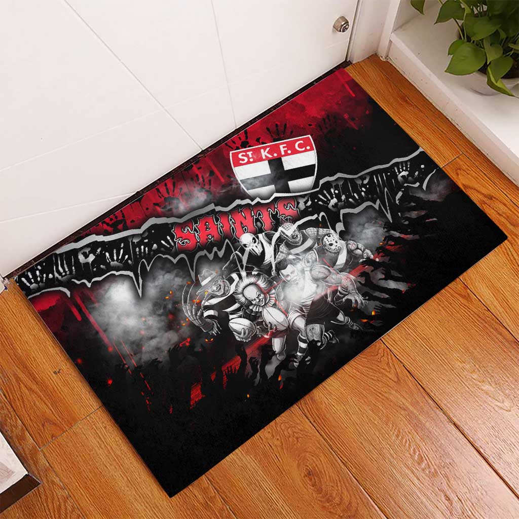 Step Into Horror Domain Saints Football Rubber Doormat Halloween Horror Movie Characters - Aussie Hoodie