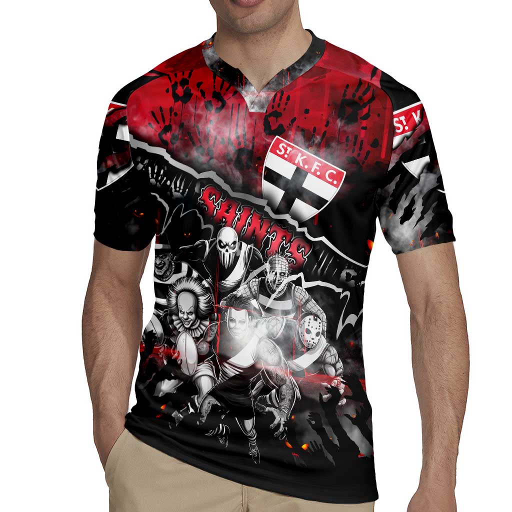 Step Into Horror Domain Saints Football Rugby Jersey Halloween Horror Movie Characters - Aussie Hoodie