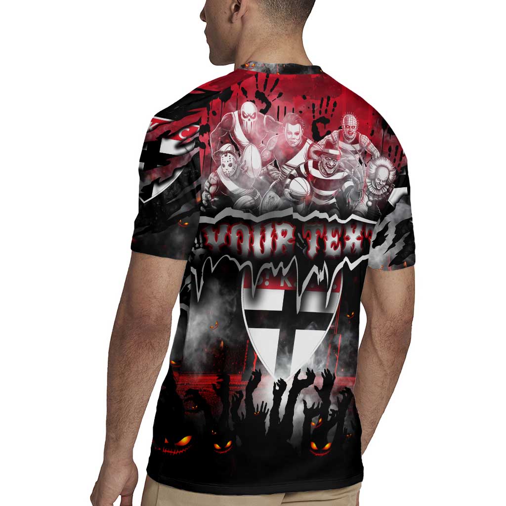 Step Into Horror Domain Saints Football Rugby Jersey Halloween Horror Movie Characters - Aussie Hoodie