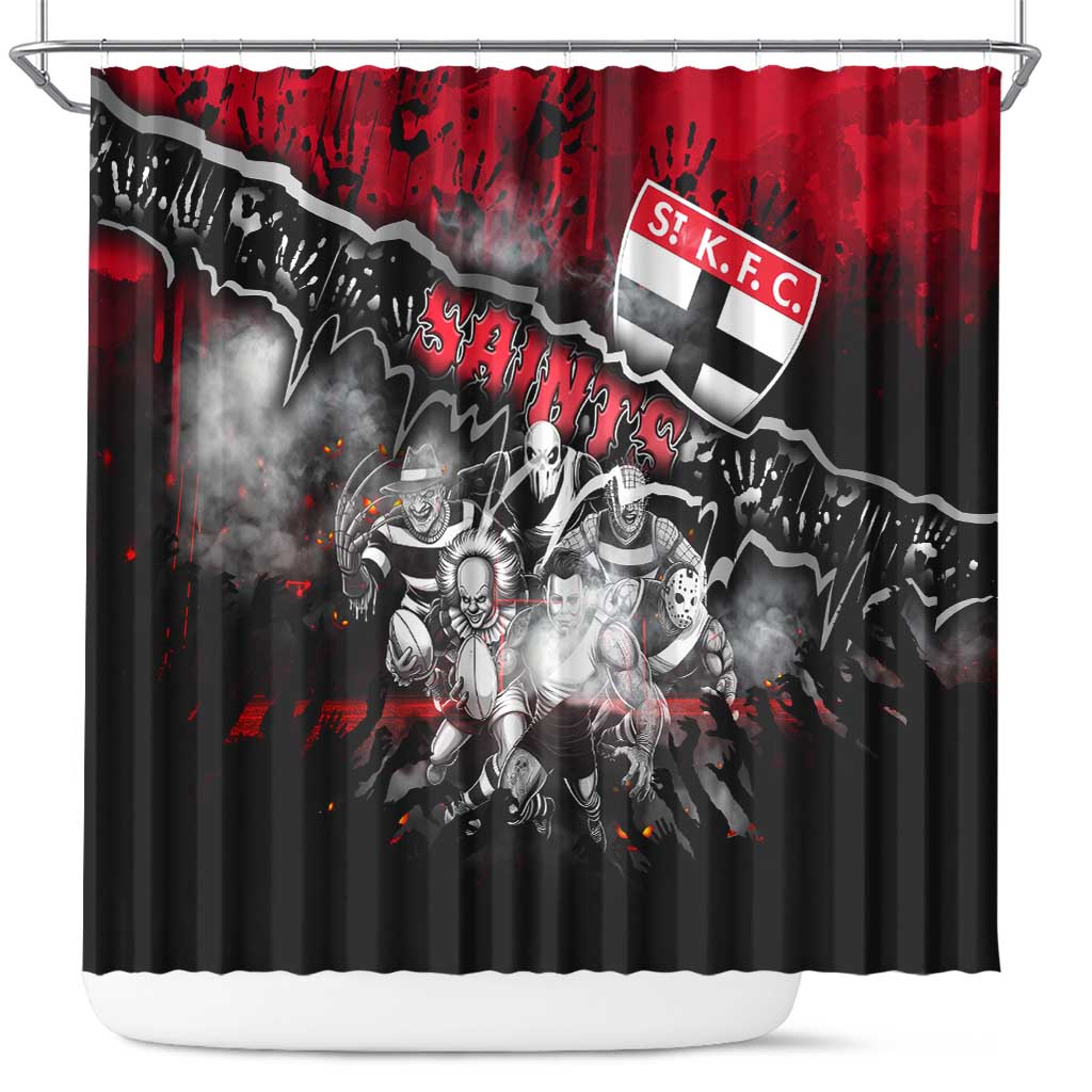 Step Into Horror Domain Saints Football Shower Curtain Halloween Horror Movie Characters - Aussie Hoodie
