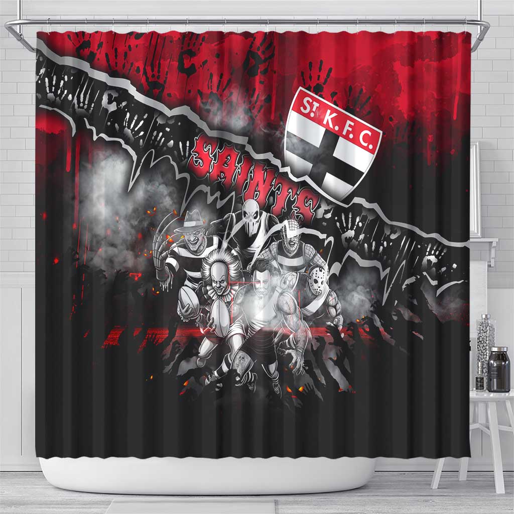 Step Into Horror Domain Saints Football Shower Curtain Halloween Horror Movie Characters - Aussie Hoodie