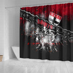 Step Into Horror Domain Saints Football Shower Curtain Halloween Horror Movie Characters - Aussie Hoodie