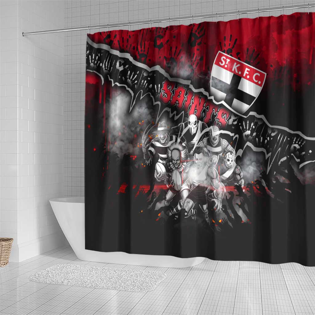 Step Into Horror Domain Saints Football Shower Curtain Halloween Horror Movie Characters - Aussie Hoodie