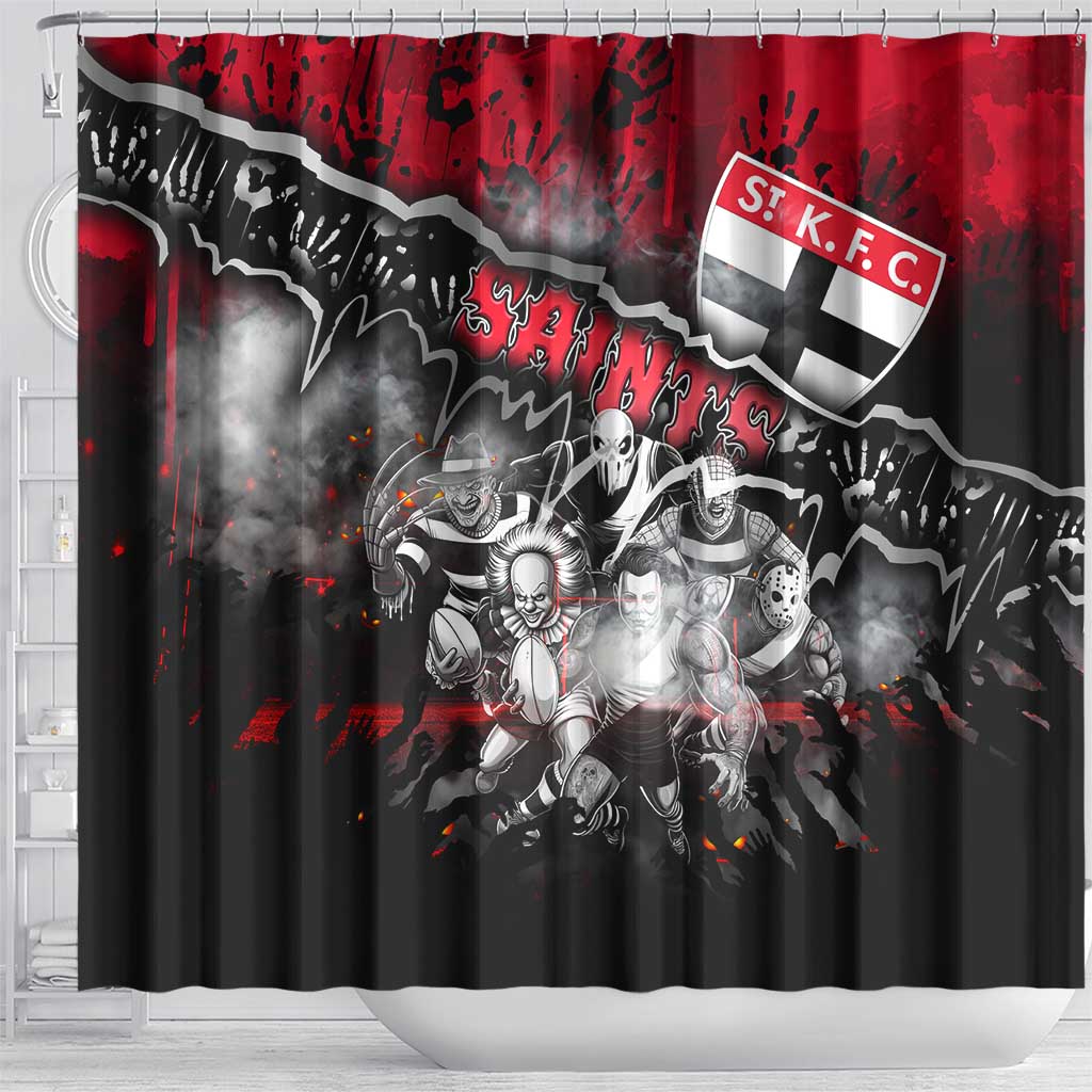 Step Into Horror Domain Saints Football Shower Curtain Halloween Horror Movie Characters - Aussie Hoodie