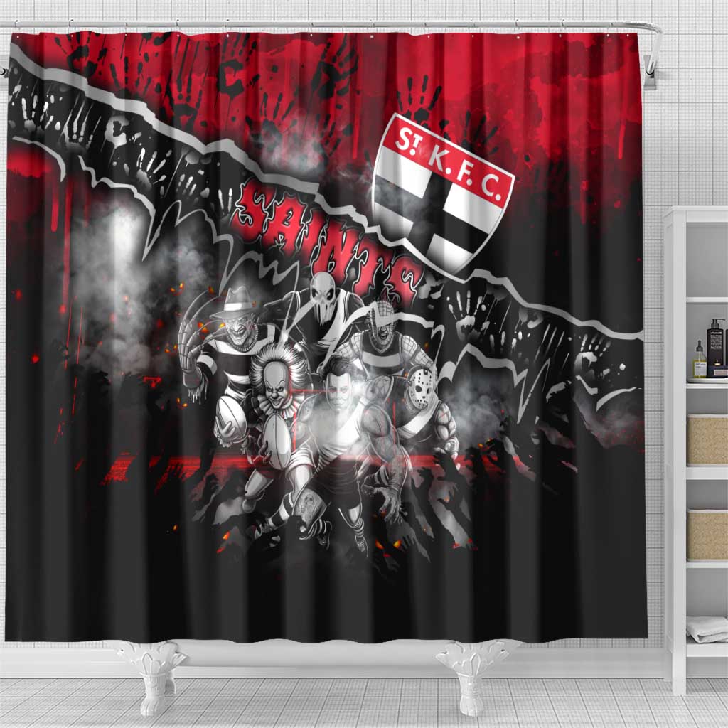 Step Into Horror Domain Saints Football Shower Curtain Halloween Horror Movie Characters - Aussie Hoodie