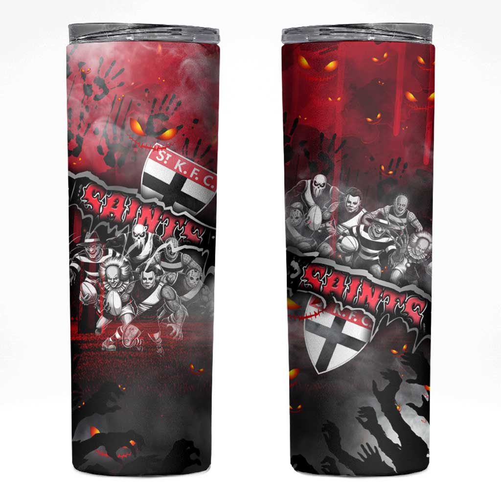 Step Into Horror Domain Saints Football Skinny Tumbler Halloween Horror Movie Characters - Aussie Hoodie