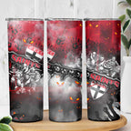 Step Into Horror Domain Saints Football Skinny Tumbler Halloween Horror Movie Characters - Aussie Hoodie