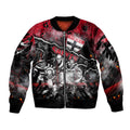 Step Into Horror Domain Saints Football Sleeve Zip Bomber Jacket Halloween Horror Movie Characters - Aussie Hoodie