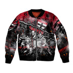 Step Into Horror Domain Saints Football Sleeve Zip Bomber Jacket Halloween Horror Movie Characters - Aussie Hoodie