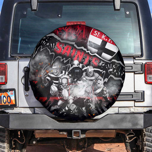 Step Into Horror Domain Saints Football Spare Tire Cover Halloween Horror Movie Characters - Aussie Hoodie