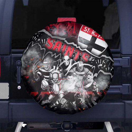 Step Into Horror Domain Saints Football Spare Tire Cover Halloween Horror Movie Characters - Aussie Hoodie