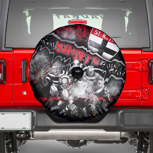 Step Into Horror Domain Saints Football Spare Tire Cover Halloween Horror Movie Characters - Aussie Hoodie