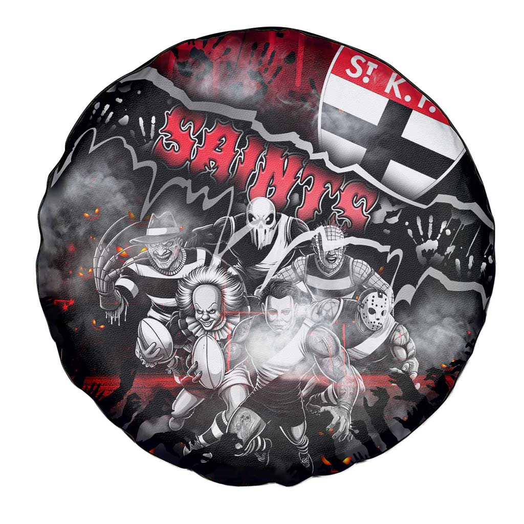 Step Into Horror Domain Saints Football Spare Tire Cover Halloween Horror Movie Characters - Aussie Hoodie