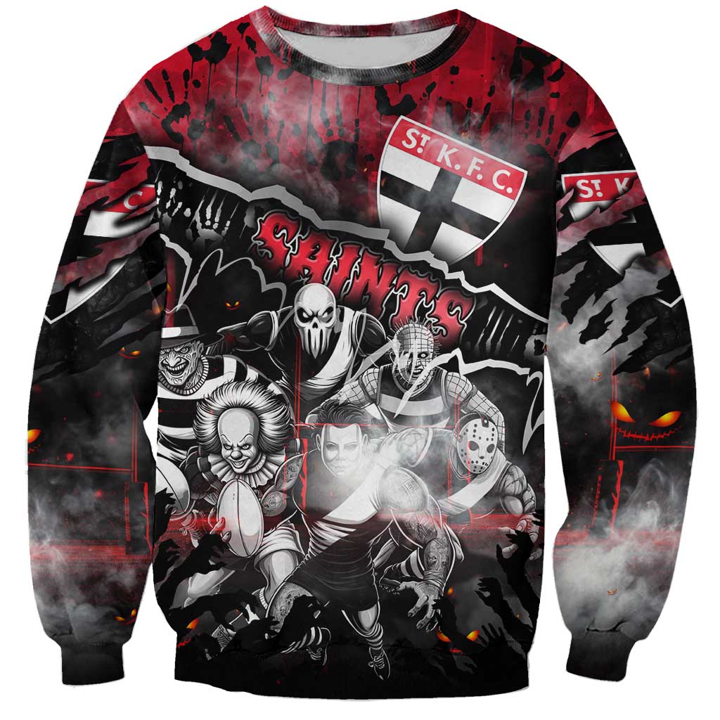 Step Into Horror Domain Saints Football Sweatshirt Halloween Horror Movie Characters - Aussie Hoodie
