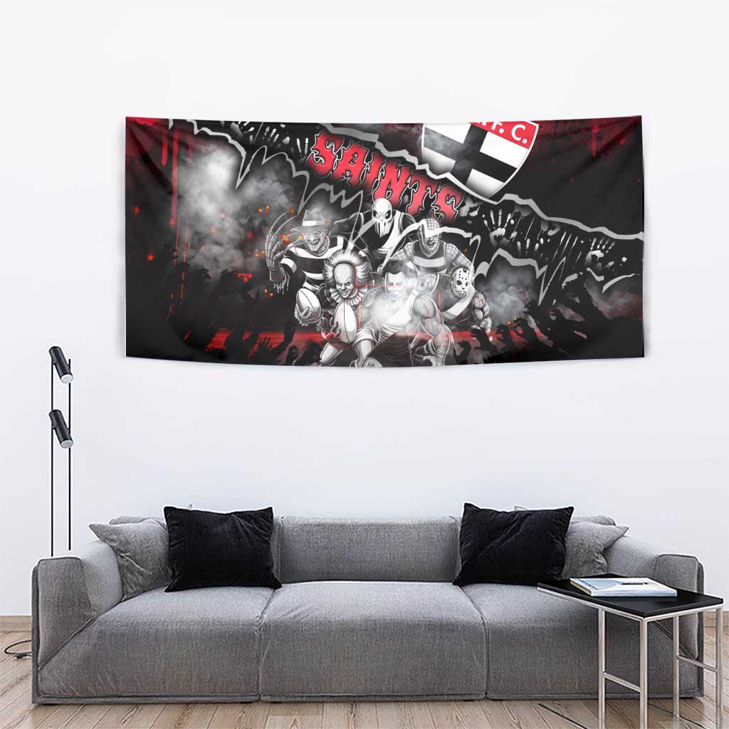 Step Into Horror Domain Saints Football Tapestry Halloween Horror Movie Characters - Aussie Hoodie