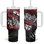 Step Into Horror Domain Saints Football Tumbler With Handle Halloween Horror Movie Characters - Aussie Hoodie