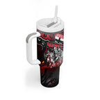 Step Into Horror Domain Saints Football Tumbler With Handle Halloween Horror Movie Characters - Aussie Hoodie