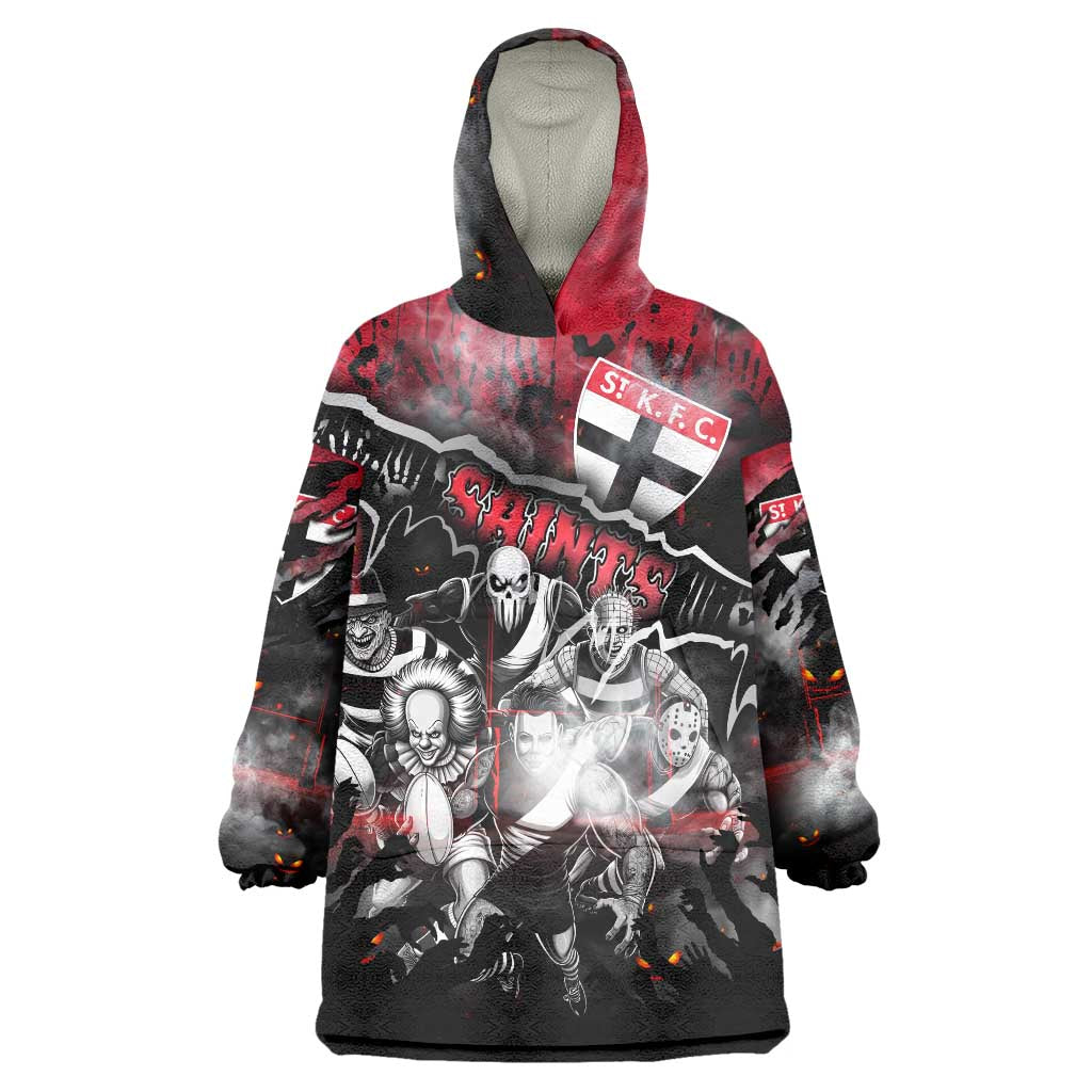 Step Into Horror Domain Saints Football Wearable Blanket Hoodie Halloween Horror Movie Characters - Aussie Hoodie