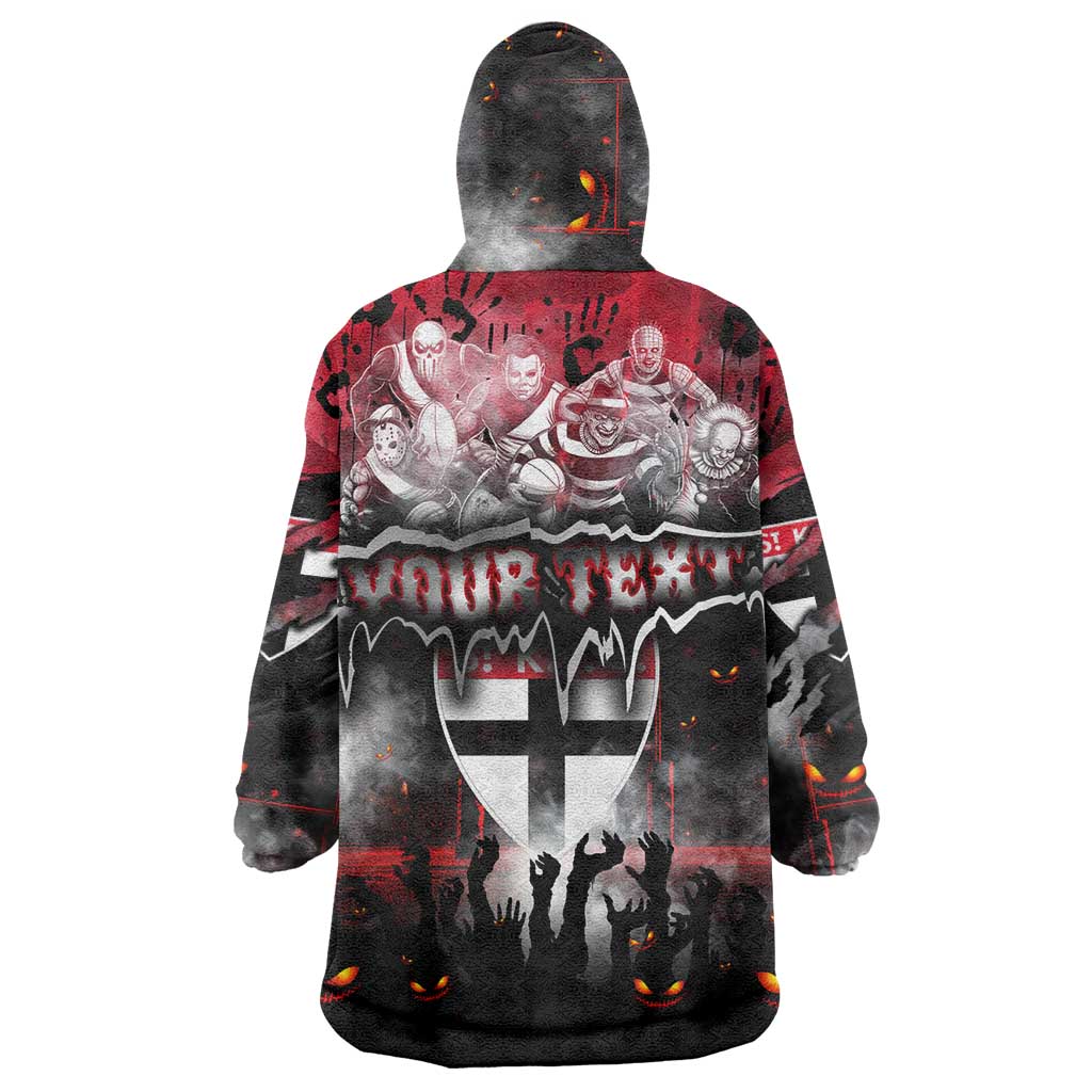 Step Into Horror Domain Saints Football Wearable Blanket Hoodie Halloween Horror Movie Characters - Aussie Hoodie