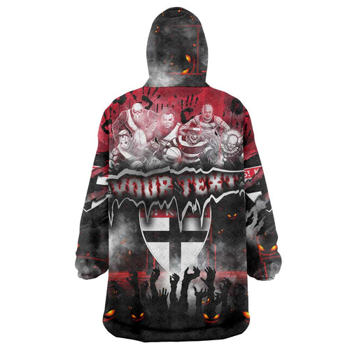 Step Into Horror Domain Saints Football Wearable Blanket Hoodie Halloween Horror Movie Characters - Aussie Hoodie