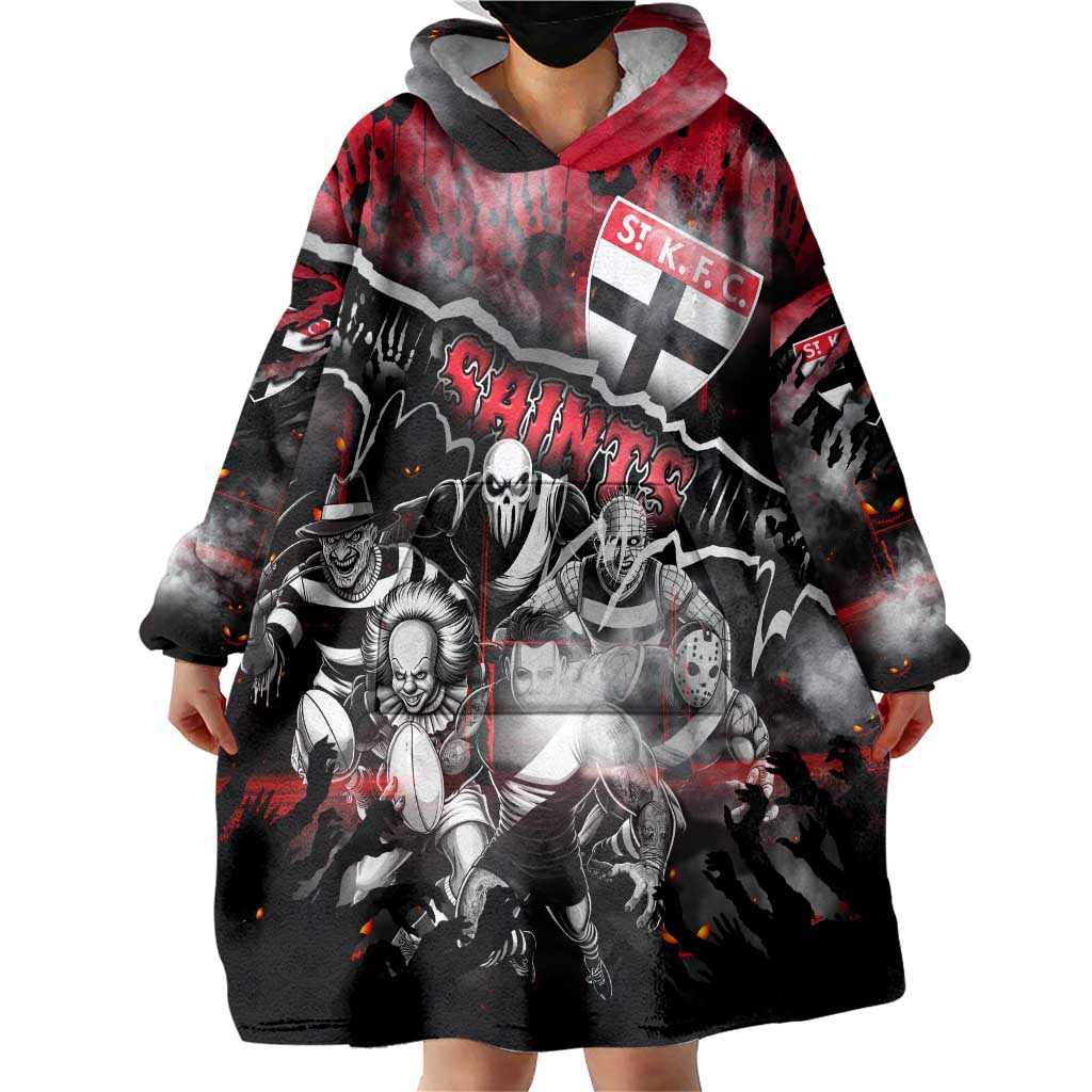 Step Into Horror Domain Saints Football Wearable Blanket Hoodie Halloween Horror Movie Characters - Aussie Hoodie