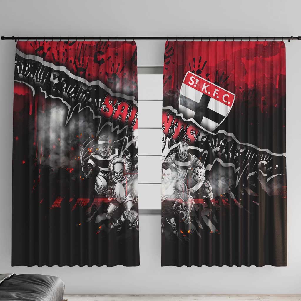 Step Into Horror Domain Saints Football Window Curtain Halloween Horror Movie Characters - Aussie Hoodie