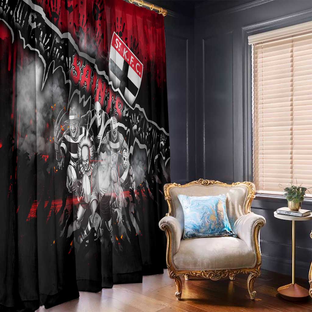 Step Into Horror Domain Saints Football Window Curtain Halloween Horror Movie Characters - Aussie Hoodie