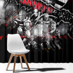Step Into Horror Domain Saints Football Window Curtain Halloween Horror Movie Characters - Aussie Hoodie