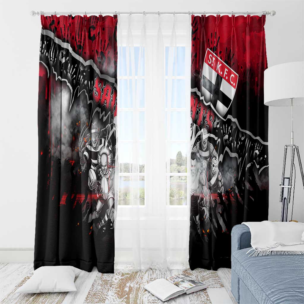 Step Into Horror Domain Saints Football Window Curtain Halloween Horror Movie Characters - Aussie Hoodie