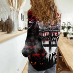 Step Into Horror Domain Saints Football Women Casual Shirt Halloween Horror Movie Characters - Aussie Hoodie