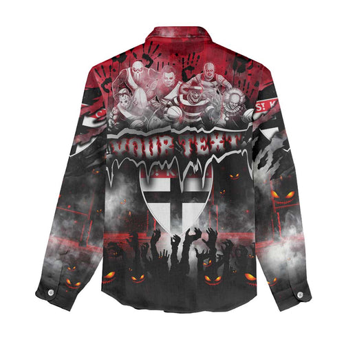 Step Into Horror Domain Saints Football Women Casual Shirt Halloween Horror Movie Characters - Aussie Hoodie