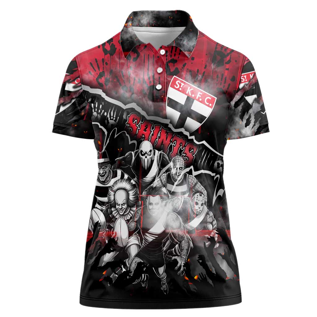Step Into Horror Domain Saints Football Women Polo Shirt Halloween Horror Movie Characters - Aussie Hoodie