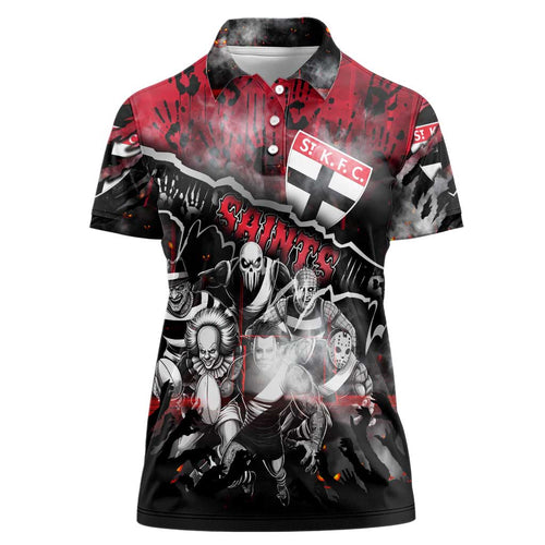 Step Into Horror Domain Saints Football Women Polo Shirt Halloween Horror Movie Characters - Aussie Hoodie