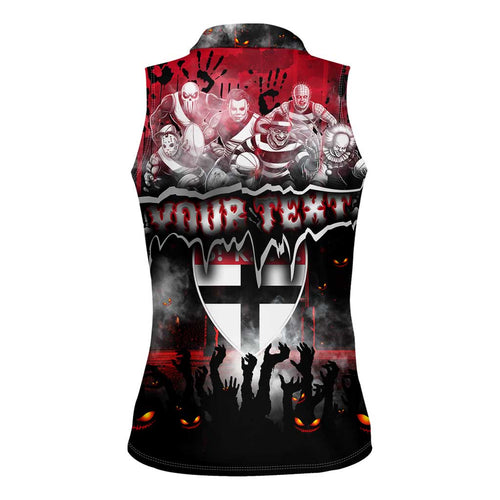 Step Into Horror Domain Saints Football Women Sleeveless Polo Shirt Halloween Horror Movie Characters - Aussie Hoodie