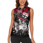 Step Into Horror Domain Saints Football Women Sleeveless Polo Shirt Halloween Horror Movie Characters - Aussie Hoodie