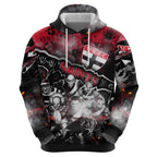 Step Into Horror Domain Saints Football Zip Hoodie Halloween Horror Movie Characters - Aussie Hoodie