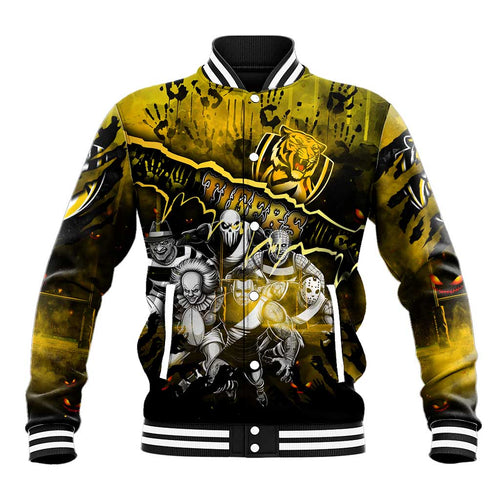 Step Into Horror Domain Tiger Football Baseball Jacket Halloween Horror Movie Characters - Aussie Hoodie