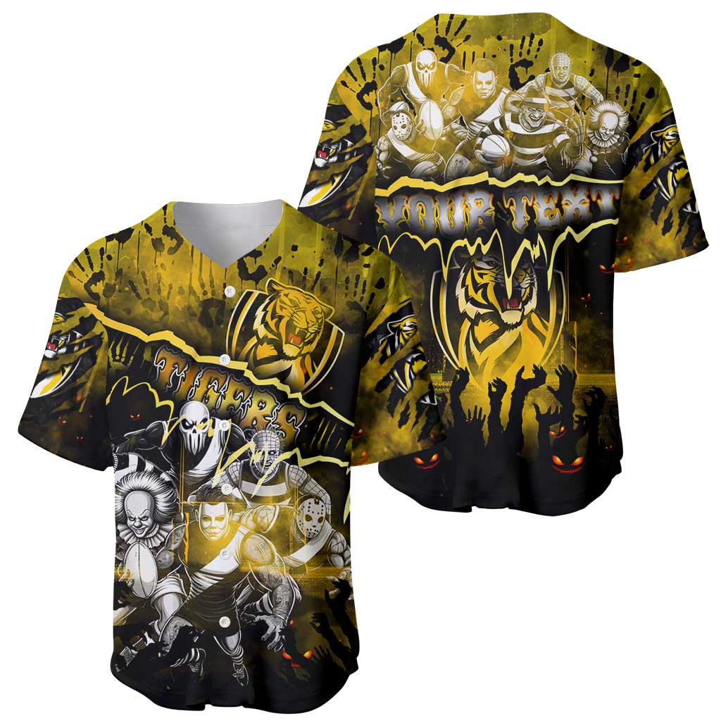 Step Into Horror Domain Tiger Football Baseball Jersey Halloween Horror Movie Characters - Aussie Hoodie